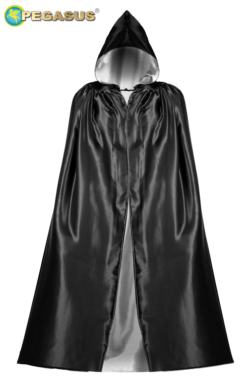 MANTELLO CAPPUCCIO DOUBLE BIANCO-NERO ADULTO